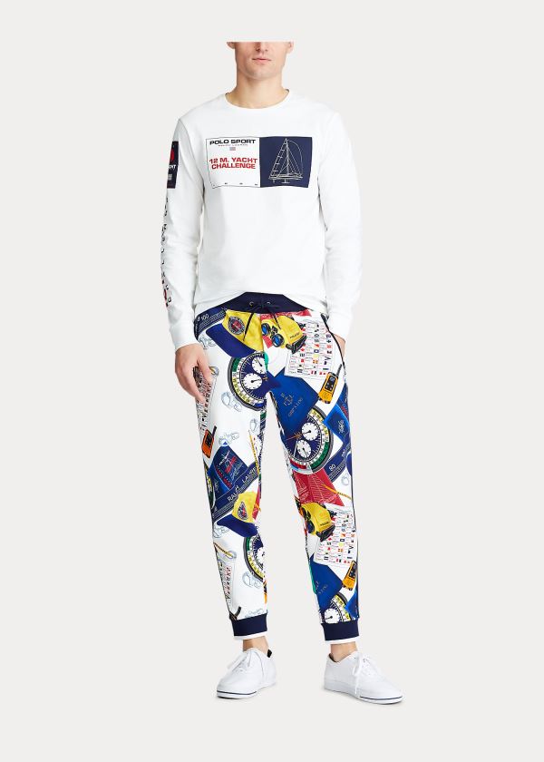 Joggers Polo Ralph Lauren Hombre Blancos Multicolor - The Nautical Racing - QNAZT4739